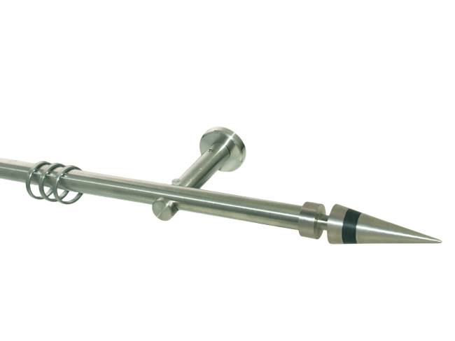 Gardinenstange Edelstahl Rundrohr 16mm Kegel Excl. schwarz einl.