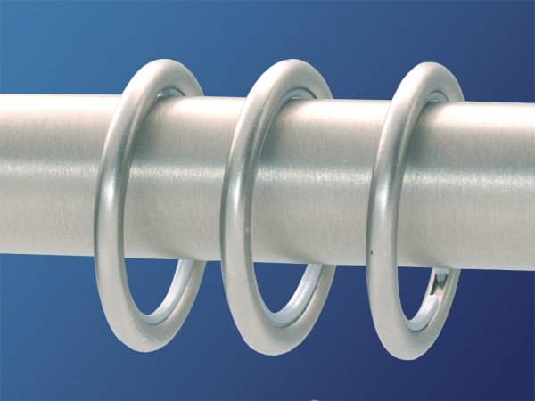 Gardinenringe Nickel matt aus Messing mit Gleiteinlage 20 mm