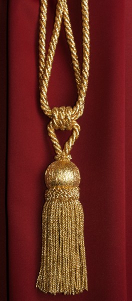 Vorhang Raffhalter gold handarbeit Modell Pompeius