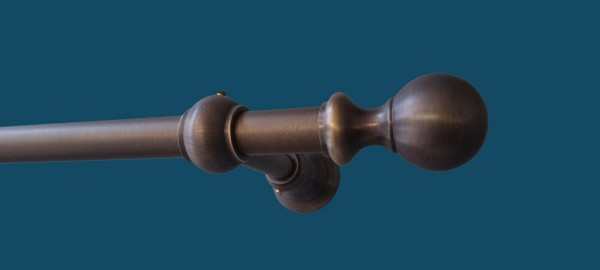 Gardinenstange Messing antik 20 mm Rohr Modell Kugel echt Messing bronziert