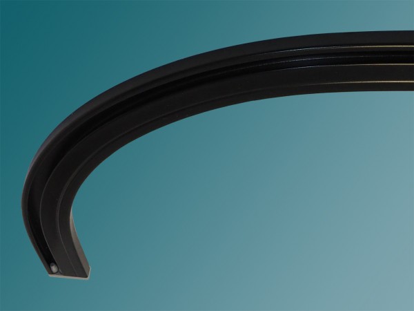 Bogen für Gardinenschiene schwarz  1 läufig Aluminium Modell 170