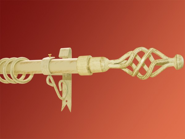Gardinenstange Eisen weiss-gold 30mm Modell Rodrige Konsole