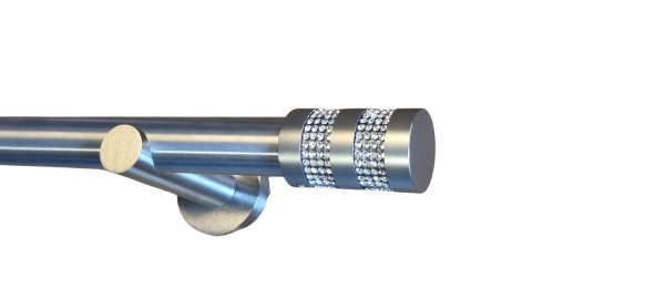 Gardinenstange Exclusiv Orlow 25mm V2A mit brillant funkelnden Kristall Steinen