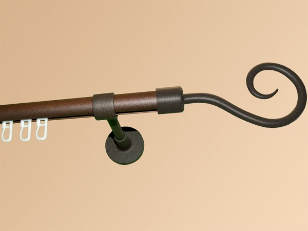 Gardinenstange Eisen Rost Innenlaufsystem 20mm Roma 1-lfg.